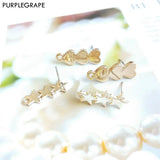 Minimalism Metal Star Love Ear Stud Earrings DIY 8 Pack
