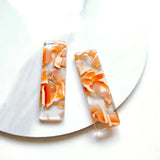 PURPLEGRAPE Minimalist acetate strip pendant earrings