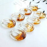 Minimalist Yellow Oval Finger Earrings Pendant DIY Accessories Pack of 8