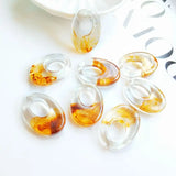 Minimalist Yellow Oval Finger Earrings Pendant DIY Accessories Pack of 8