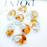 Minimalist Yellow Oval Finger Earrings Pendant DIY Accessories Pack of 8