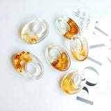 Minimalist Yellow Oval Finger Earrings Pendant DIY Accessories Pack of 8