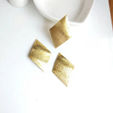 Minimalist Copper Geometric Side Wavy Earrings