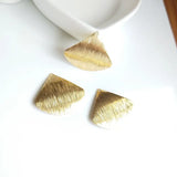Minimalist Copper Geometric Side Wavy Earrings