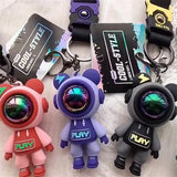 Astronaut Bears Key Chains Animal Keyring Holder for Car Jewelry Gift
