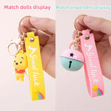 Cartoon Good Luck Keychain Wristlet Strap Key Ring for Women Girls Kids