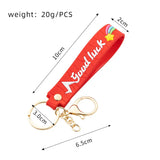 Cartoon Good Luck Keychain Wristlet Strap Key Ring for Women Girls Kids