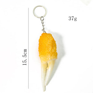 PVC Tempura Food Crab Claw Keychain Pincers Pendant Lobster Leg Key Ring