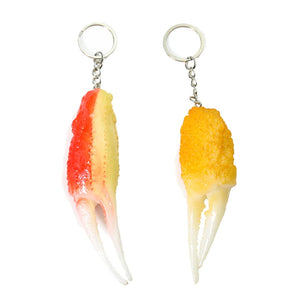 PVC Tempura Food Crab Claw Keychain Pincers Pendant Lobster Leg Key Ring