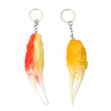 PVC Tempura Food Crab Claw Keychain Pincers Pendant Lobster Leg Key Ring
