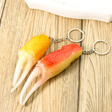 PVC Tempura Food Crab Claw Keychain Pincers Pendant Lobster Leg Key Ring