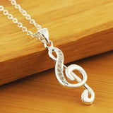 Pabeyn 925 Silver Note Pendant Necklace Women Gift