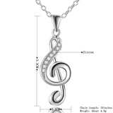 Pabeyn 925 Silver Note Pendant Necklace Women Gift
