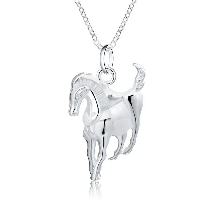 925 Silver Pony Zodiac Pendant Necklace, Perfect Jewelry Gift