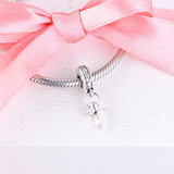 925 Silver Pacifier Charm Clear CZ Beads DIY Bracelet Jewelry Making