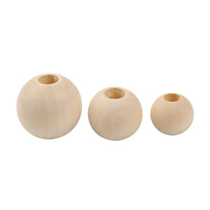 100 Natural Round Wooden Beads 6mm 8mm 10mm DIY Jewellery Making