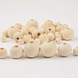 100 Natural Round Wooden Beads 6mm 8mm 10mm DIY Jewellery Making