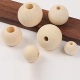100 Natural Round Wooden Beads 6mm 8mm 10mm DIY Jewellery Making