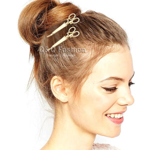 2 Scissors Dressmaker French Updo Hair Dress Snap Barrette Pin Clip