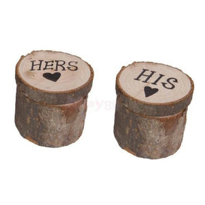 Set of 2 Vintage Wooden Wedding Ring Boxes Ceremony Jewelry Cases