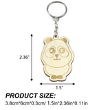 Pack of 20 Panda Wooden Keychain DIY Blanks Wood Tags Arts and Crafts