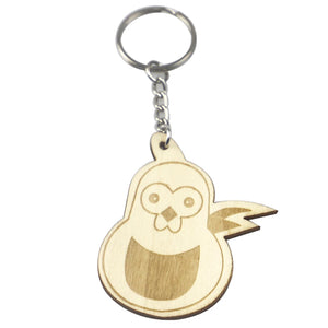 20 Small Wooden Bird Keychain Plywood Pendant for Bag