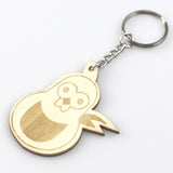 20 Small Wooden Bird Keychain Plywood Pendant for Bag