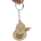 20 Small Wooden Bird Keychain Plywood Pendant for Bag