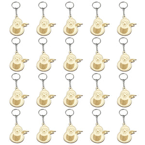 20 Small Wooden Bird Keychain Plywood Pendant for Bag