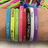 200pcs Multicolor Love Friendship Power Silicone Bracelets