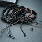4 Men Statement Wrap Bracelets Bangles High PU Leather Jewelry Boyfriend Gift
