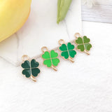 48 Happy Four-leaf Clover Pendant Charms DIY Craft Jewellery Ornaments