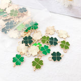 48 Happy Four-leaf Clover Pendant Charms DIY Craft Jewellery Ornaments