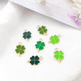 48 Happy Four-leaf Clover Pendant Charms DIY Craft Jewellery Ornaments
