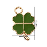 48 Happy Four-leaf Clover Pendant Necklace Charms DIY Jewellery Ornaments