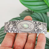 Pagan Triple Moon Crescent Moon Hair Barrette Crystal Altar Witch Hairpin