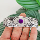 Pagan Triple Moon Crescent Moon Hair Barrette Crystal Altar Witch Hairpin