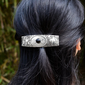 Pagan Triple Moon Crescent Moon Hair Barrette Crystal Altar Witch Hairpin