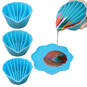 Reusable Paint Pour Cup with Dividers Lightweight Acrylic Split Cup