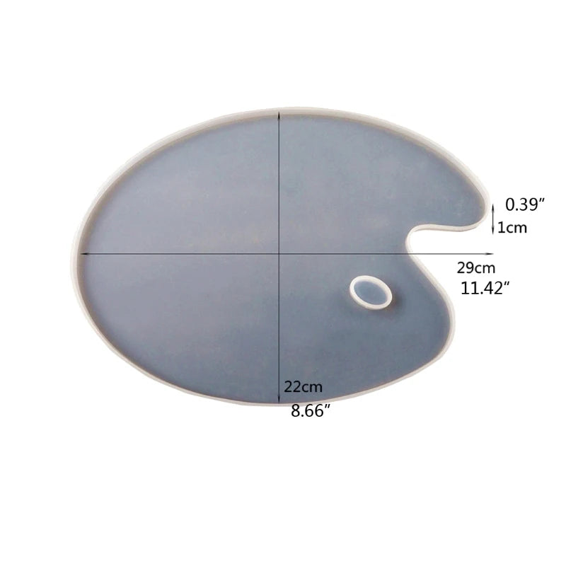 Art Palette Resin Casting Mold 10x8 Oval Shape A0NF