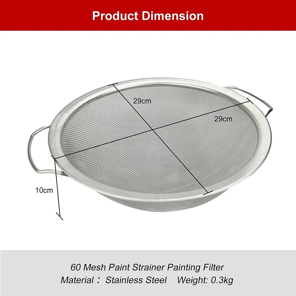 Stainless Steel Paint Strainer Mesh Funnel Filter 11.4Inch