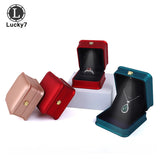 Painted Crown LED Light Jewelry Box Couple Proposal Ring Box