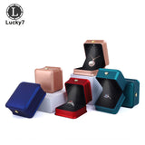 Painted Crown LED Light Jewelry Box Couple Proposal Ring Box