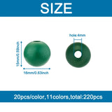 Wooden Beads 16x15mm Big Hole European Round Spacers 220Pcs