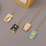 Painted Tarot Charms Moon Star Sun DIY Pendant Necklace