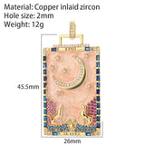 Painted Tarot Charms Moon Star Sun DIY Pendant Necklace
