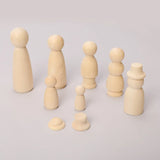 Wooden Peg Dolls 35-90mm DIY Arts Crafts Wooden Figure Men Women