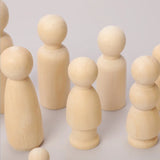 Wooden Peg Dolls 35-90mm DIY Arts Crafts Wooden Figure Men Women