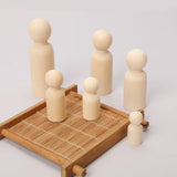 Wooden Peg Dolls 35-90mm DIY Arts Crafts Wooden Figure Men Women