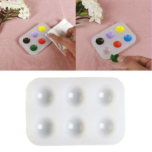 Round Painting Palette Silicone Resin Mold Epoxy Casting Artist Mixing Tray